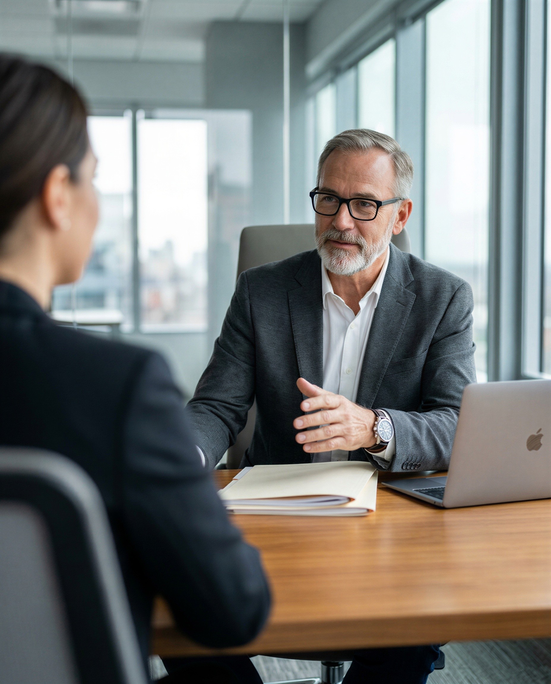 Consultant working with a client